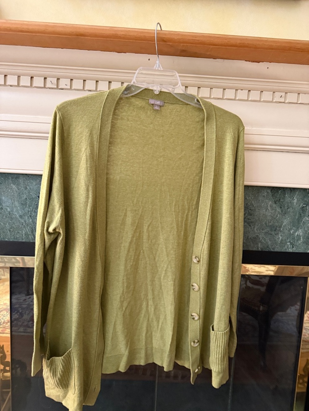 J. Jill Olive Green Lightweight Open Cardigan